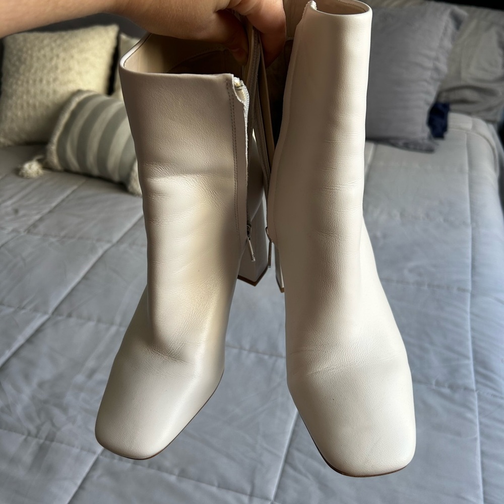 Sam Edelman Codie Square Toe Bootie In Bright Whi… - image 2